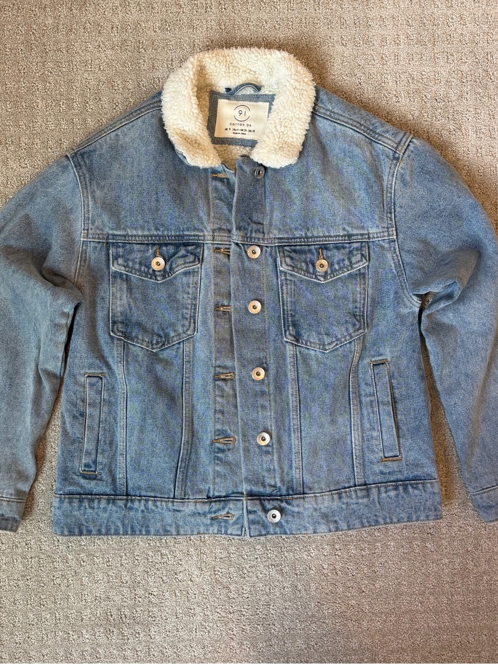 Denim Jacket With Sherpa